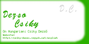 dezso csiky business card