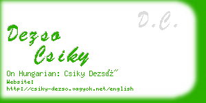dezso csiky business card